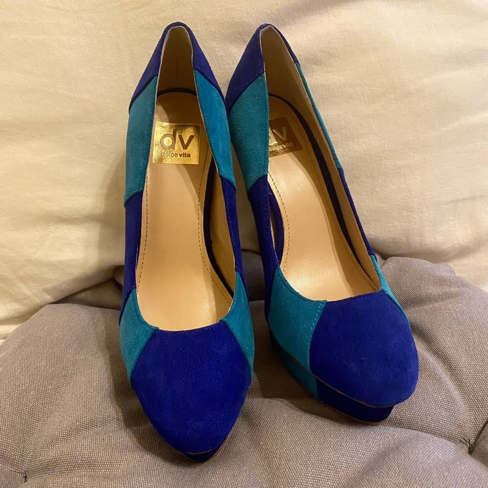 Dolce Vita Color Block Suede Platform Pumps